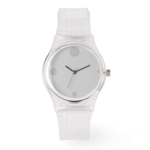 Light Grey Clear Stylish with 3D Hole Hour Markers Watch