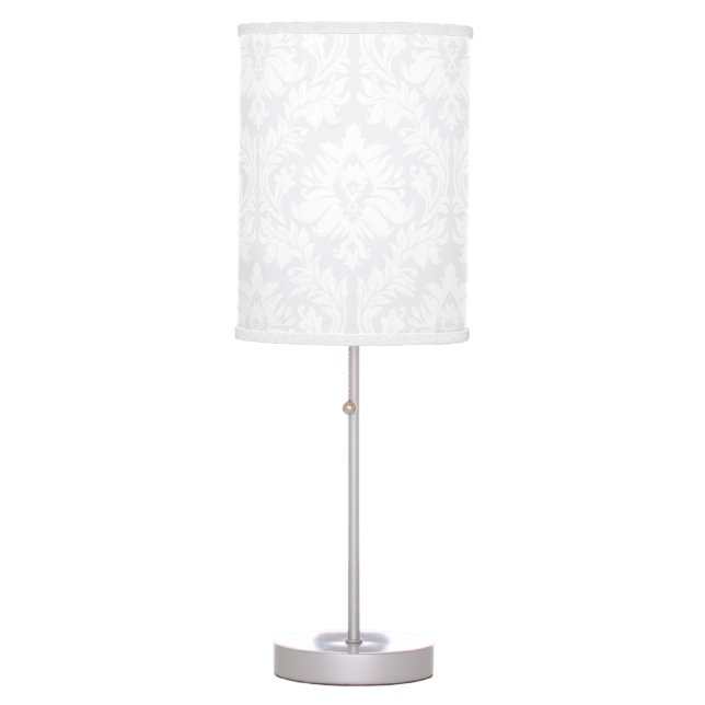 Light Grey Damask Table Lamp (Front)
