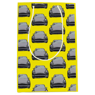 Light Grey Electric Vehicle SUV Car Yellow Medium Gift Bag