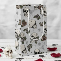 Light Grey Elegant Dark Halloween Skull