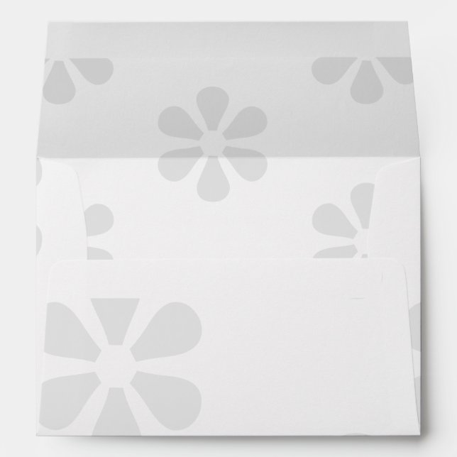 light grey flowers, white pattern envelope (Back (Bottom))