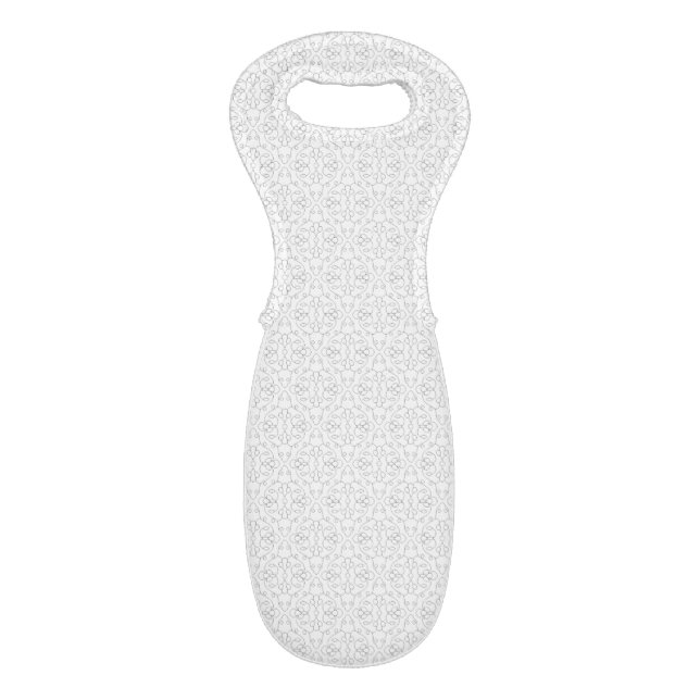 Light Grey Geometric Tile Pattern Wine Bag (Back Flat)