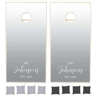 Light Grey Gradient Wedding Cornhole Set
