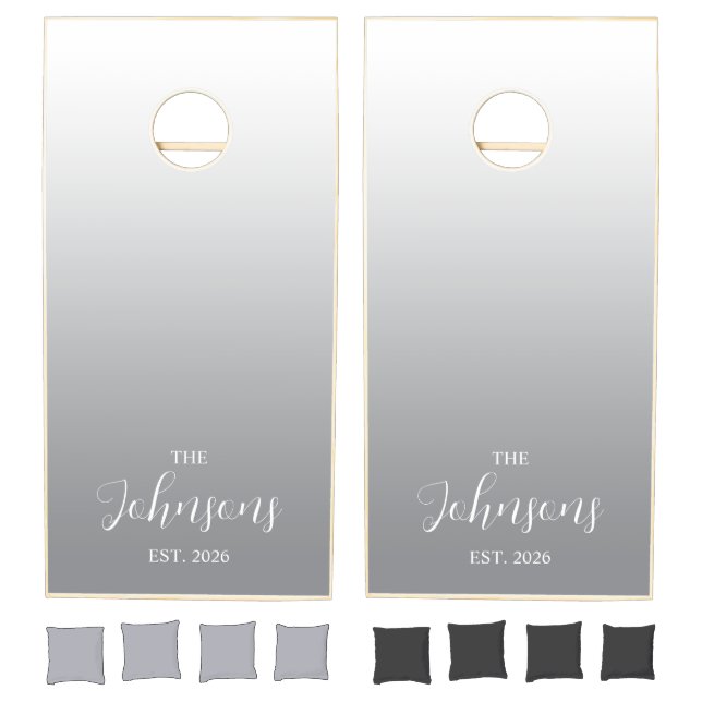 Light Grey Gradient Wedding Cornhole Set (Set)
