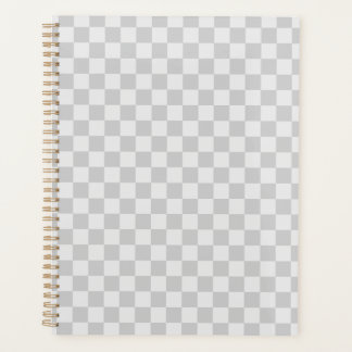 Light Grey Gray Checkered Checkerboard Planner