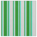 [ Thumbnail: Light Grey, Green, and Turquoise Colored Pattern Fabric ]