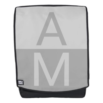 Light Grey & Grey Modern Initials Monogram Backpack by simple_monograms at Zazzle