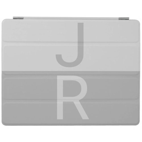 Light Grey  Grey Modern Initials Monogram iPad Smart Cover