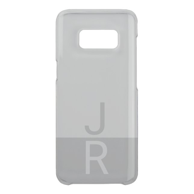 Light Grey & Grey Modern Initials Monogram Uncommon Samsung Galaxy Case (Back)