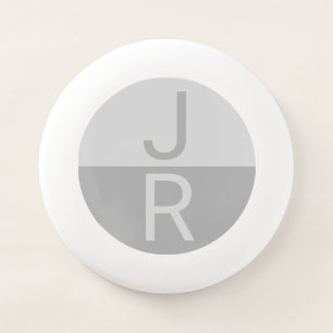 Light Grey & Grey Modern Initials Monogram Wham-O Frisbee
