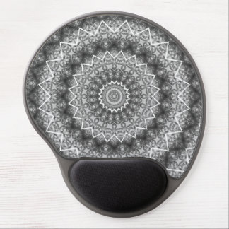 Light Grey Kaleidoscope / Mandala Gel Mouse Pad