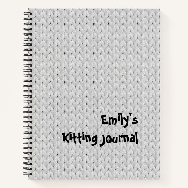 Light Grey Knitted Texture Spiral Notebook (Front)