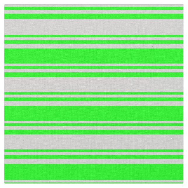 Light Grey & Lime Colored Lined Pattern Fabric (Close Up)