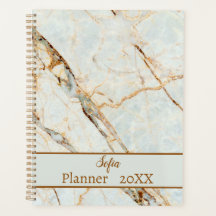 Light Grey Marble Daily Planner name customization