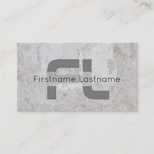 Light grey marble white marble structure monogram  business card