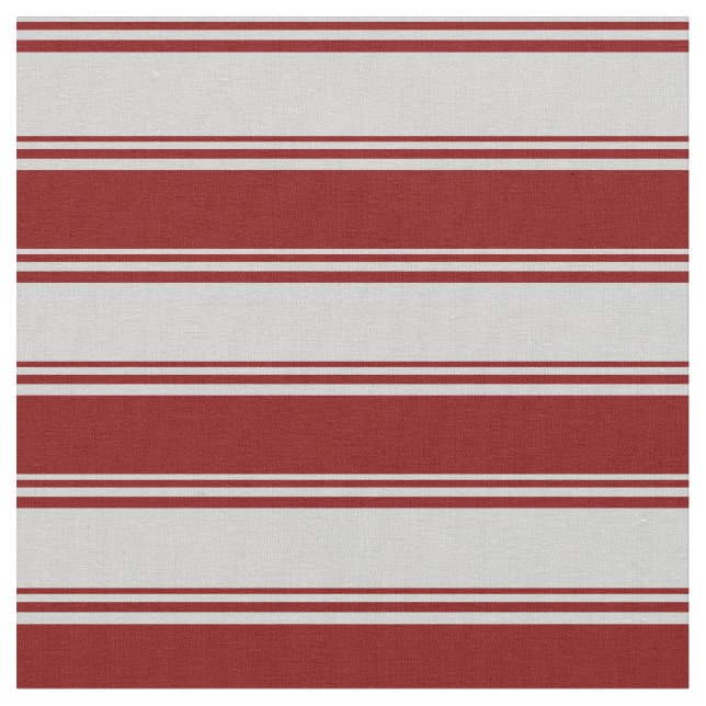 Light Grey & Maroon Stripes Pattern Fabric (Close Up)