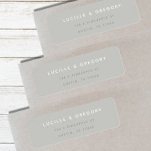 Light Grey Minimalist First Names Return Address
