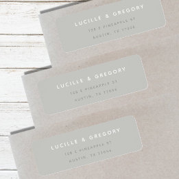 Light Grey Minimalist First Names Return Address  Label