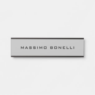 Light Grey Minimalist Plain Legible Modern Door Sign