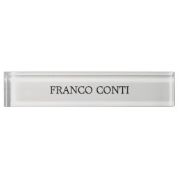 Light Grey Minimalist Plain Modern Desk Name Plate