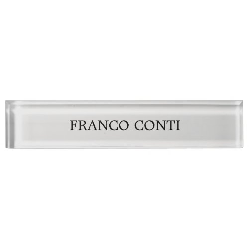 Light Grey Minimalist Plain Modern Desk Name Plate