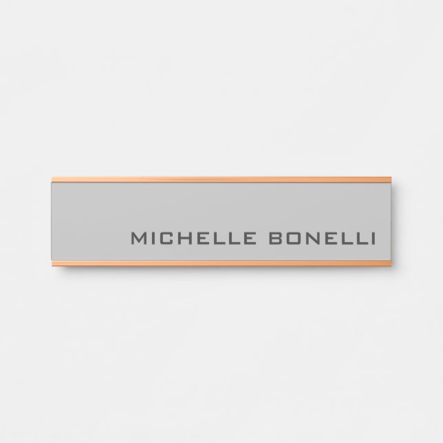 Light Grey Minimalist Plain Modern Door Sign (Front)