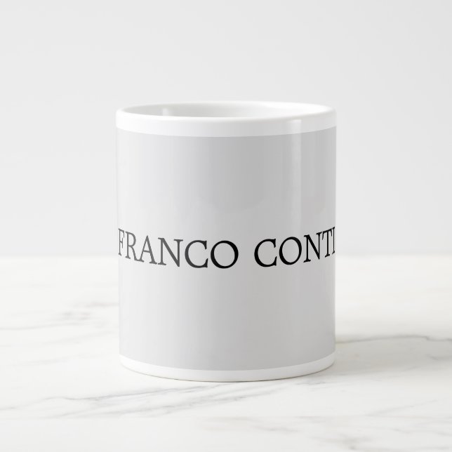 Light Grey Minimalist Plain Modern Giant Coffee Mug (Front)