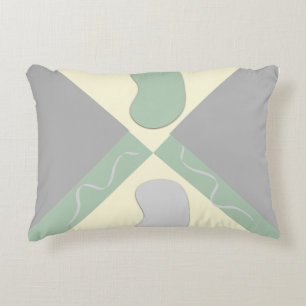 Light grey & pastel green pattern accent pillow