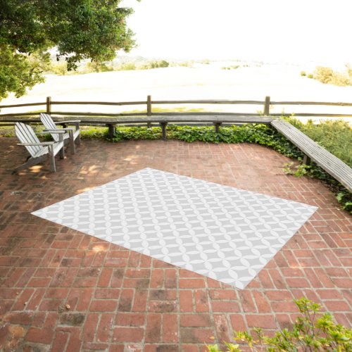 Light Grey Petal Victorian Wedding Outdoor Rug