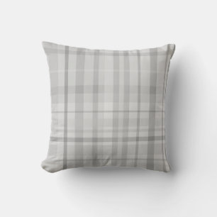 Light Grey Plaid Pattern Minimal Chic Design Throw Pillow