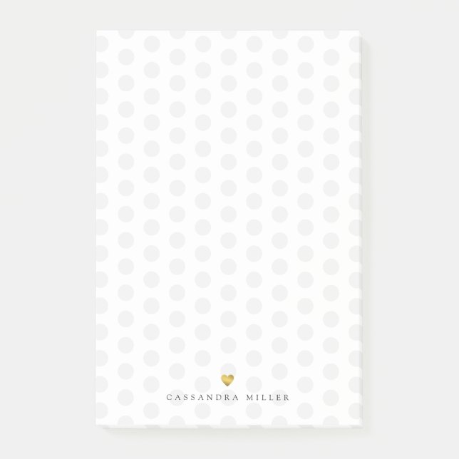 Light Grey Polka Dots Post-it Notes (Front)