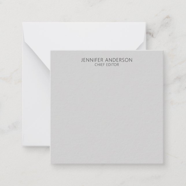 Light Grey Professional Modern Plain Minimalist Note Card (Front)