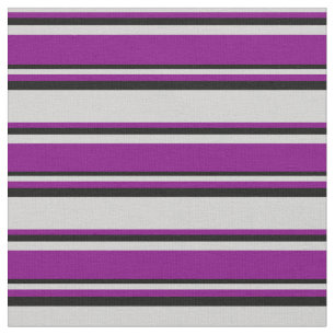 Light Grey, Purple & Black Colored Lines Fabric