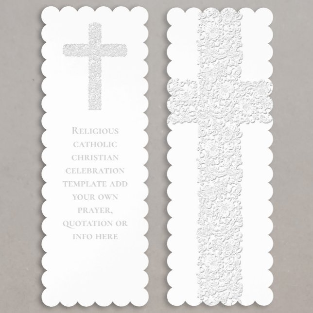 light grey religious event lace cross bookmarks (Creator Uploaded)