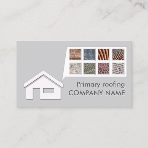 Light Grey Roofing &amp; Constructions Card Business Card Template