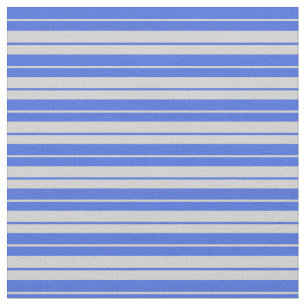 Light Grey & Royal Blue Lined/Striped Pattern Fabric