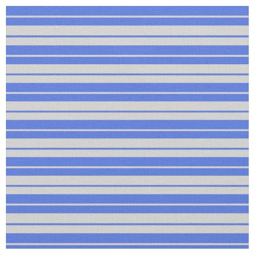 Light Grey & Royal Blue Lined/Striped Pattern Fabric