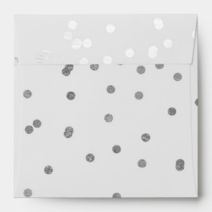 Light Grey & Silver Shiny Confetti Dots Modern Envelope