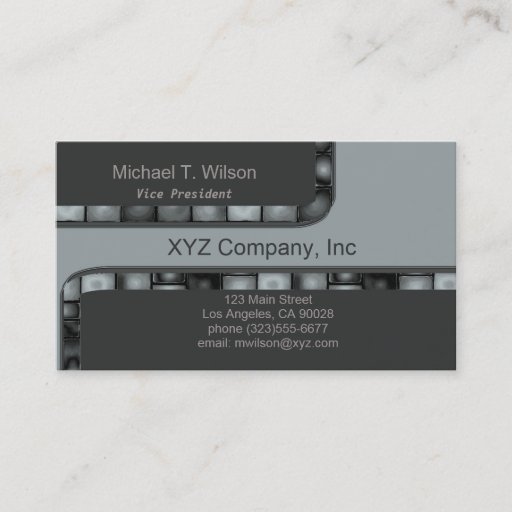 Customizable Light Grey Silver Tile Border Business Card Templates