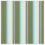 [ Thumbnail: Light Grey, Slate Gray, Olive Green, White & Aqua Fabric ]