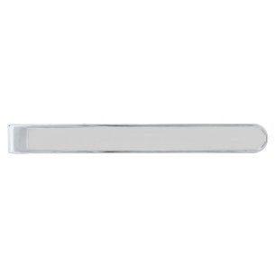 Light Grey Solid Color Background Silver Finish Tie Clip