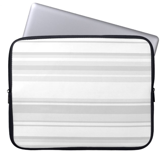 Light grey stripes laptop sleeve (Front)