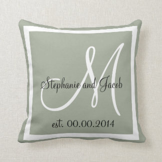 Light Grey Tan Wedding keepsake pillow