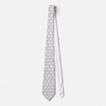 Light Grey Tiled Hex Tie by KenKPhoto at Zazzle