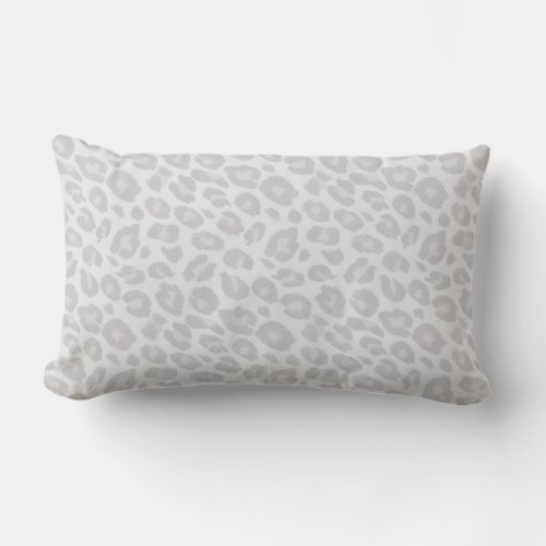 Light Grey Tonal Leopard Print Lumbar Pillow