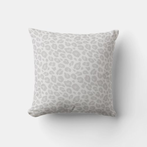 Light Grey Tonal Leopard Print Pillow