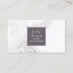 Light Grey Watercolor Marble Business Card