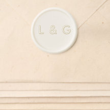Light Grey Wax Seal Modern Monogram