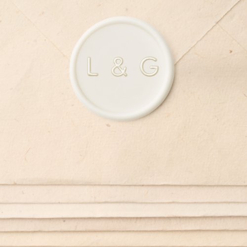 Light Grey Wax Seal Modern Monogram Sticker