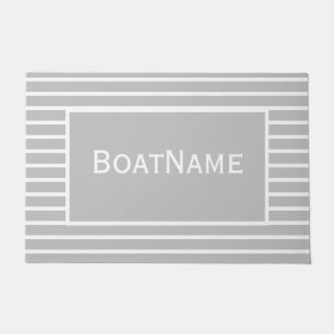 Light Grey & White Boat Name Doormat